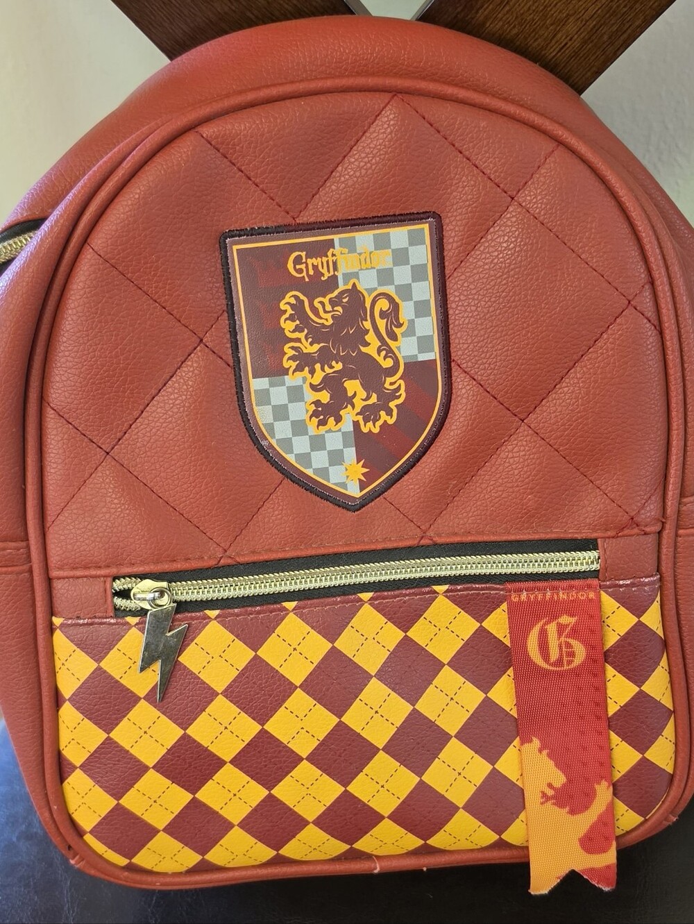 Harry Potter Gryffindor Mini Faux Red Quilted Backpack